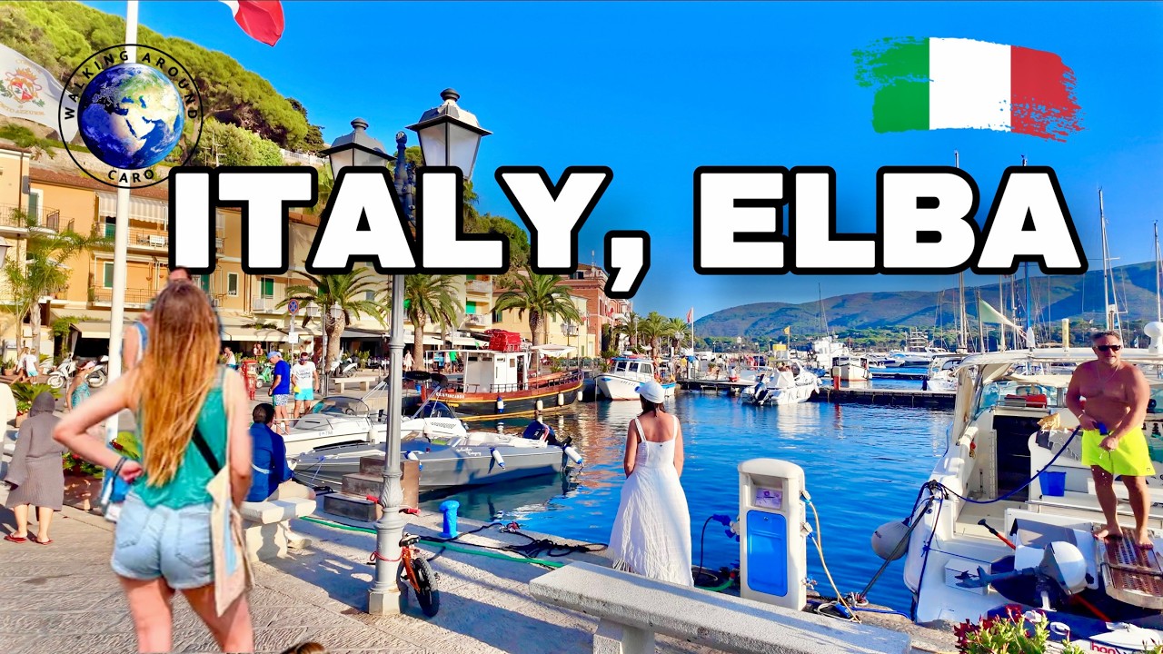 Italy Islands 🌊 Elba Porto Azzurro | Scenic Walk 4k with captions!