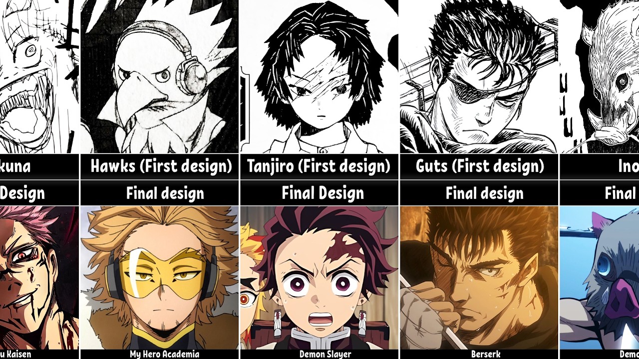 Early Concept Art of Anime Characters