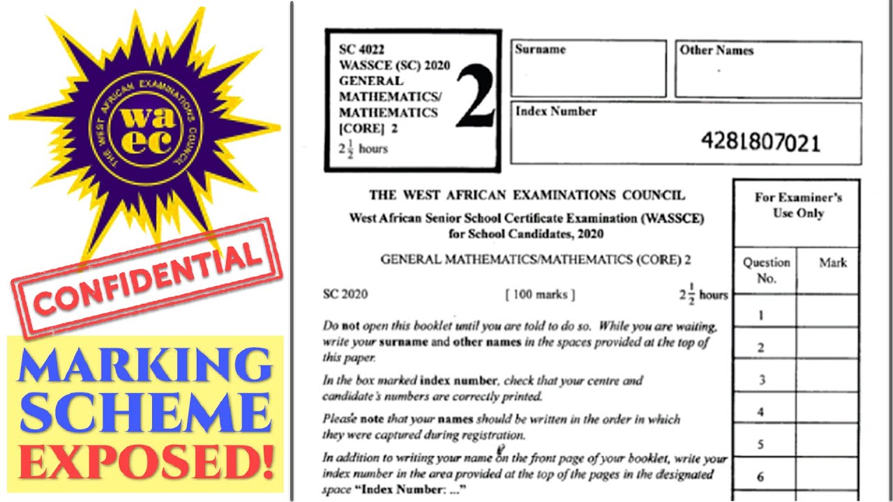 WAEC EXPO 😉 OFFICIAL WASSCE MARKING SCHEME  💯 A MUST WATCH! 👍