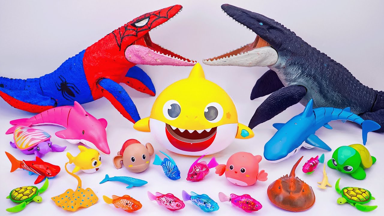 Toy ASMR | Unboxing RC NiNo Fish & RC Baby Shark & Sea Animal Aquarium 💛Water Toy Fun