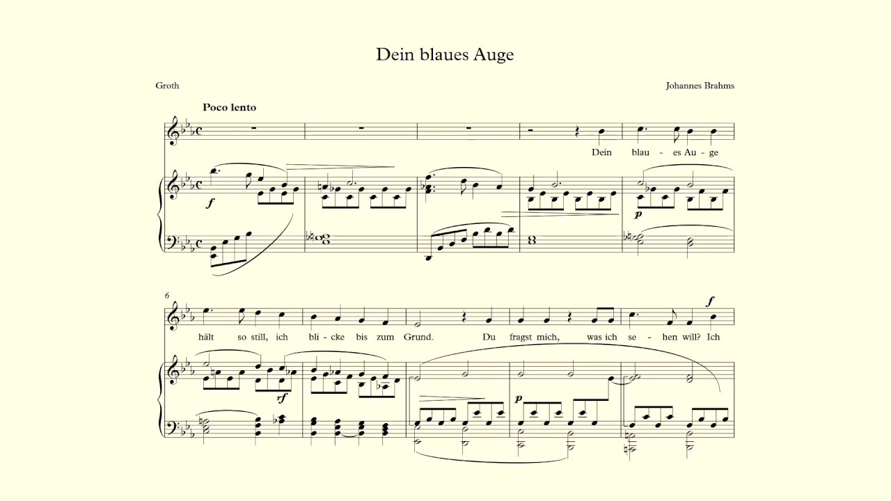 Dein blaues Auge -Johannes Brahms - accompaniment Eb Major