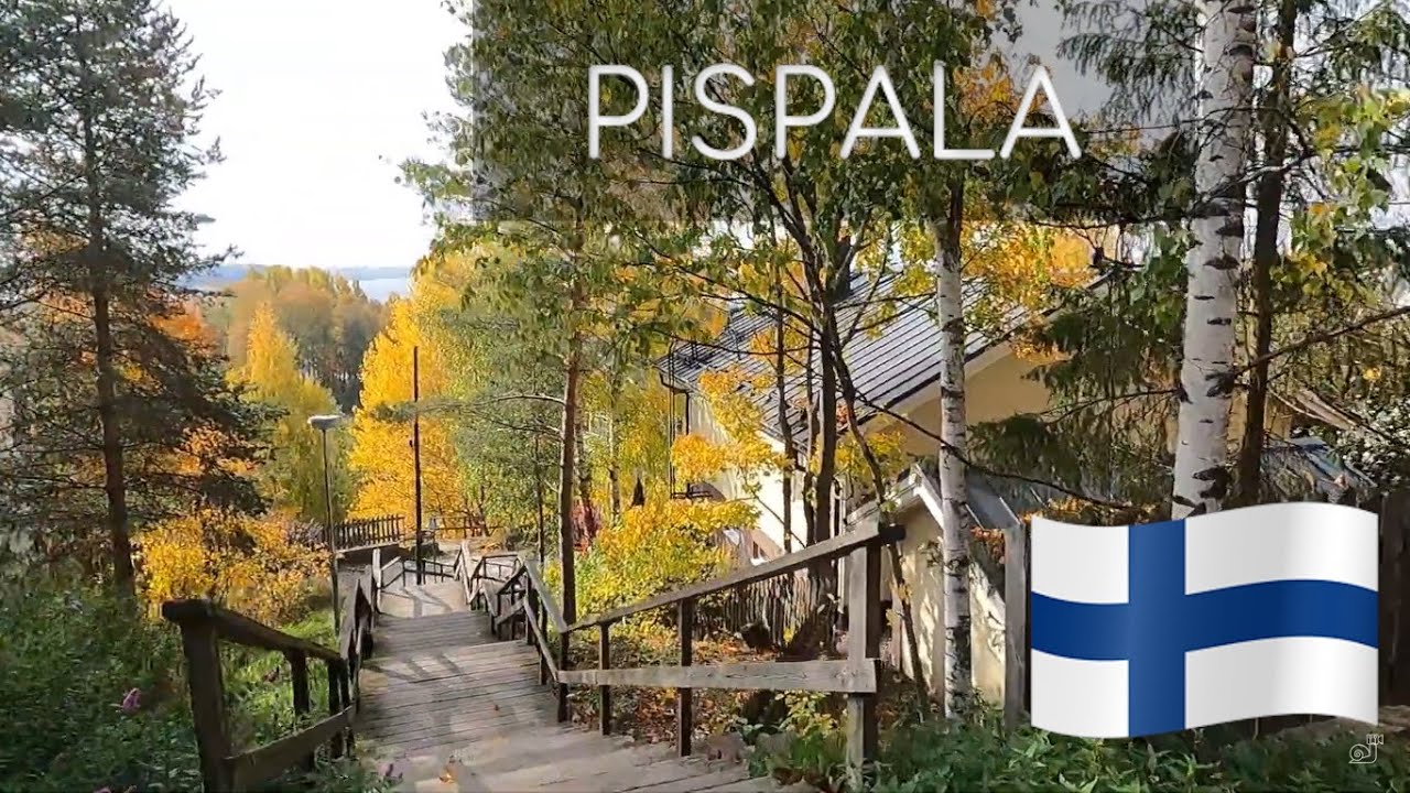 Beautiful autumn walk in Pispala - historical neighborhood of Tampere, Finland