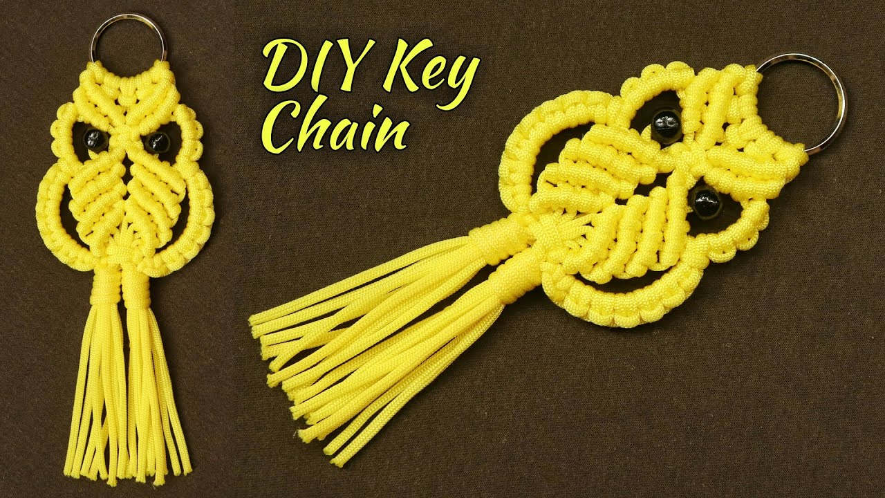 Macrame Keychain Tutorial for BEGINNERS! | DIY Macrame keychain #2