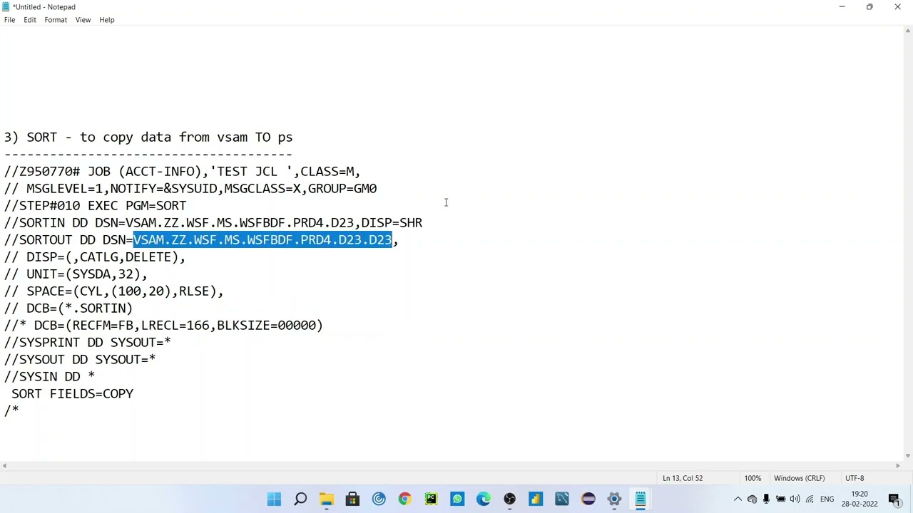 HOW TO COPY DATA FROM ONE PS FILE TO OTHER PS FILE, HOW TO COPY DATA FROM  VSAM TO PS THROUGH SORT I