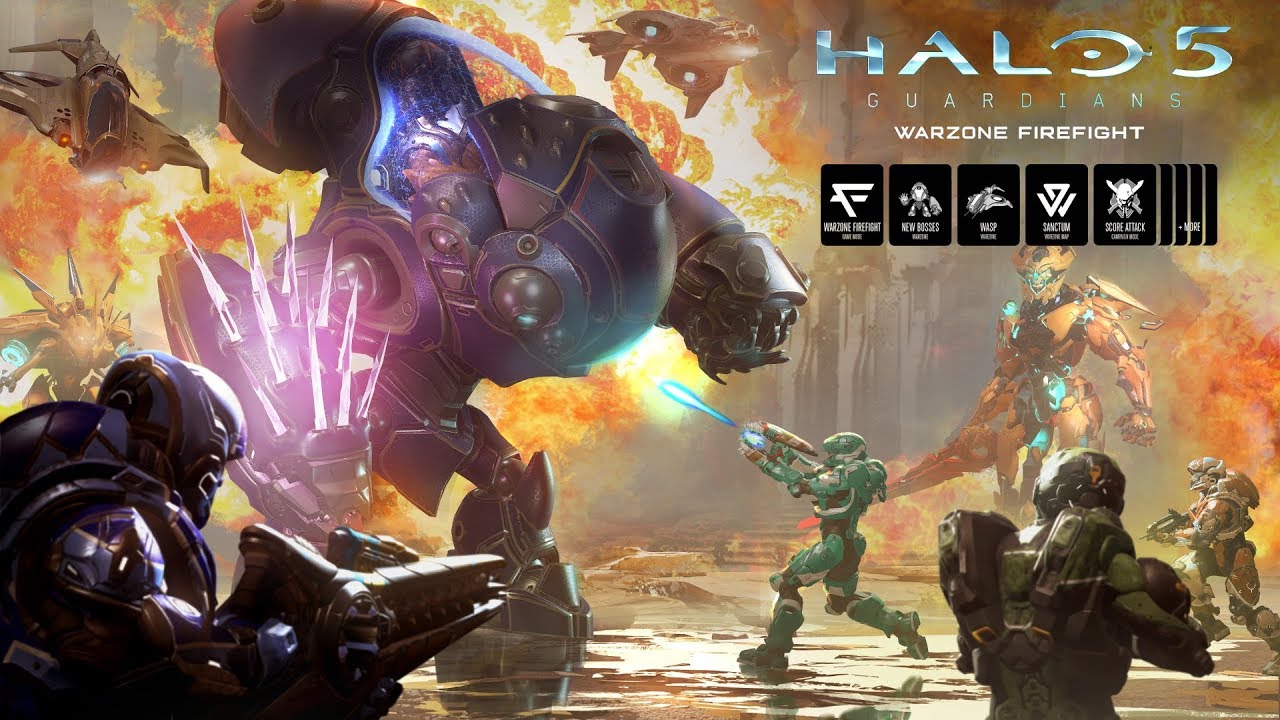 [4K] Halo 5 Warzone Firefight Burning Through Random Weapon Reqs