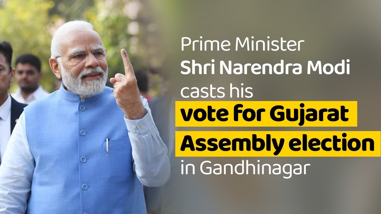 PM Shri Narendra Modi casts his vote for Gujarat Assembly election in Gandhinagar |  BJP Live | BJP