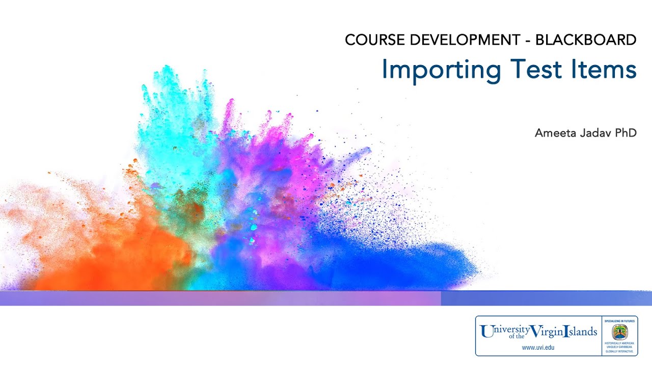 Blackboard: Importing Test Items from Excel