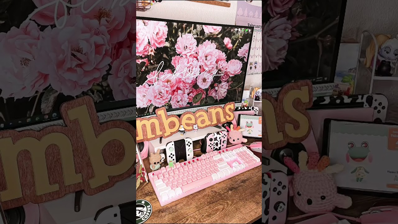 froggy chair keycap! Animal Crossing pink pc set up | gaming