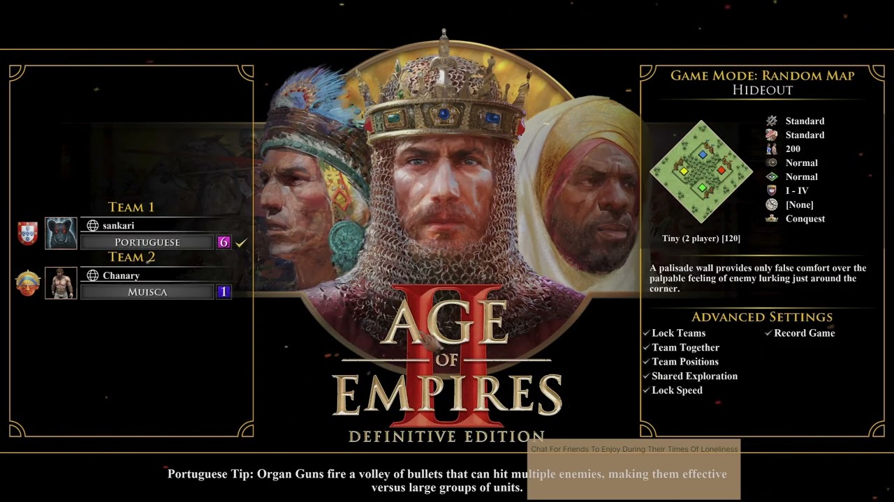 Day 72 of AOE2: Fast-forwarding for a few hours via friends, after which we shall have  1v1 ladder a