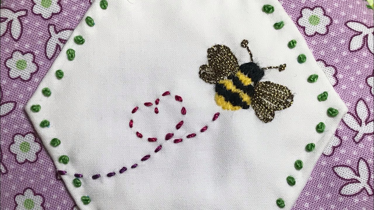 A slow stitch bumble bee for Matilda Bee & all those at Bondi | #slowstitching #scrapfabric