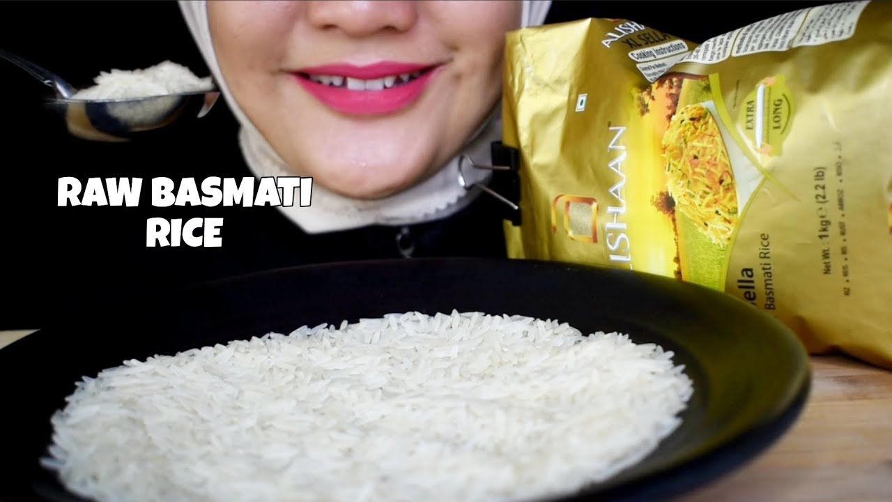 ASMR RAW RICE EATING || RAW BASMATI RICE || MAKAN BERAS BASMATI ALISHAAN