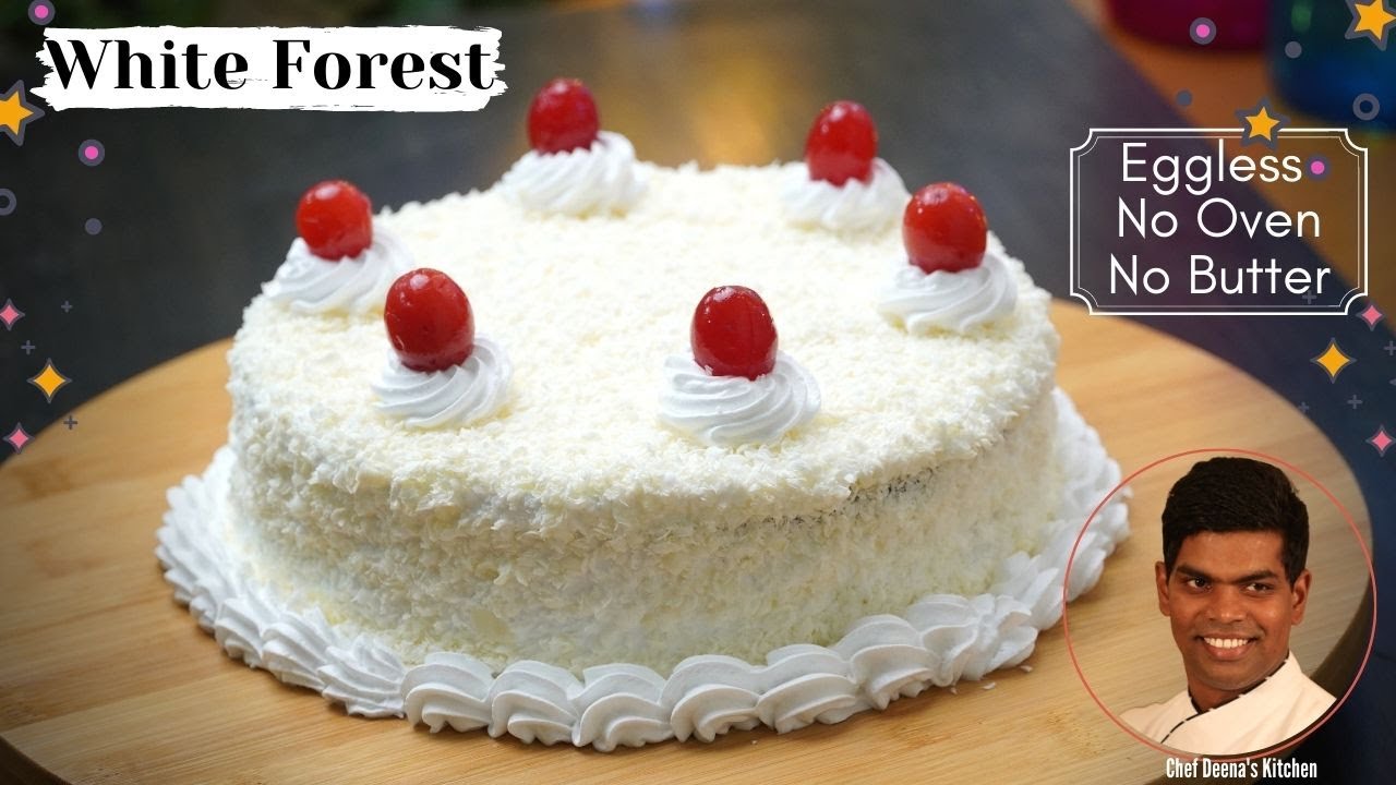 White Forest Cake Recipe in Tamil | No Oven Eggless Birthday Cake | CDK #379 | Chef Deena's Kitchen