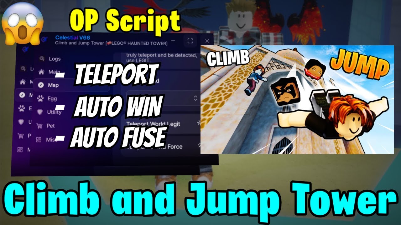 NEW Climb and Jump Tower Script! (Auto Win + Teleport) | Roblox Script