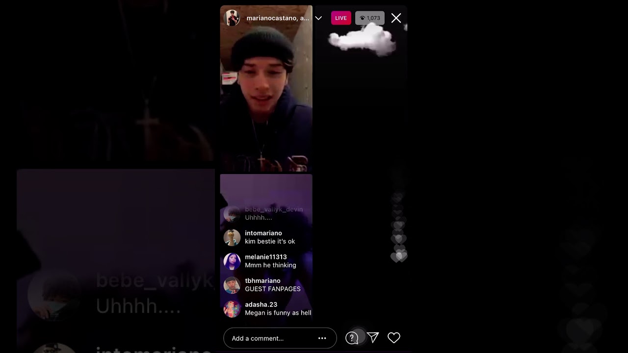 mariano instagram live with theemeganlouisee and anne.commzz8