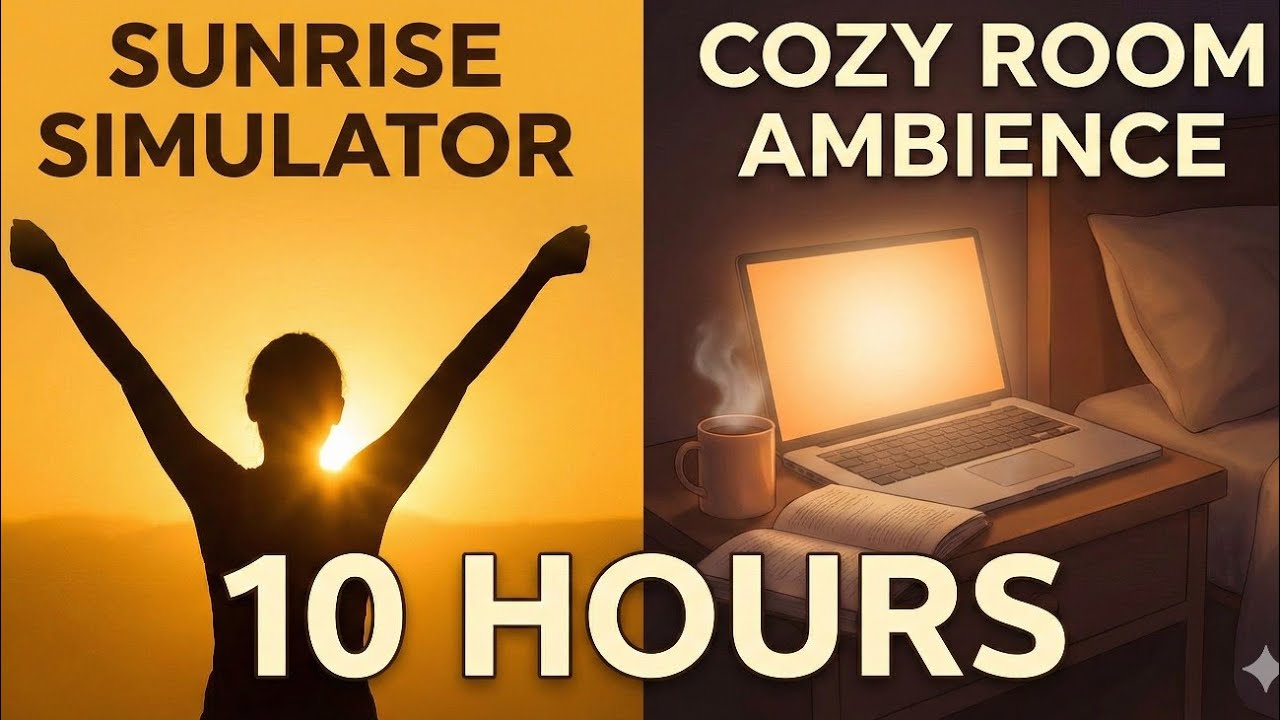 Warm Amber Screen | Sunrise Simulator for Waking Up & Energy (10 Hours)