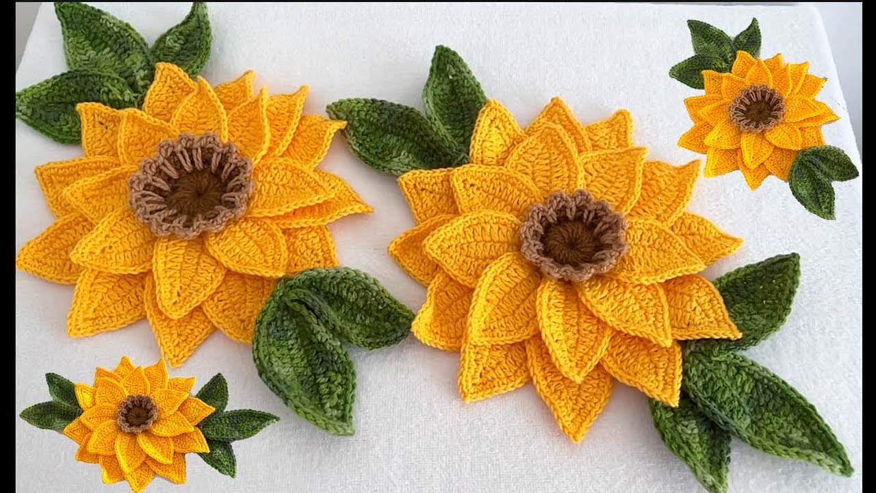 Como hacer Centros de Mesa Bonitos Simples Elegantes Girasoles para tu Casa a Crochet