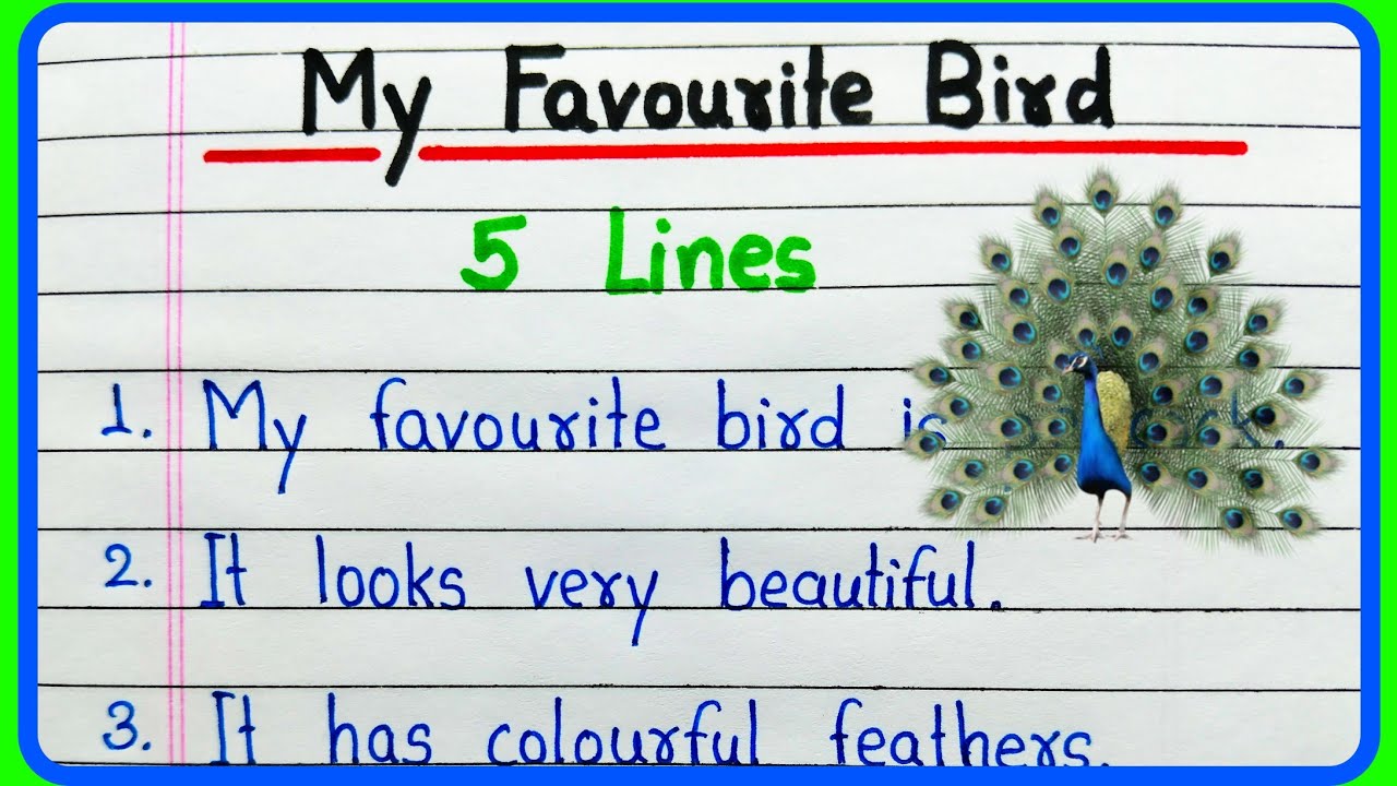 My favourite bird peacock 5 lines | 5 lines on my favourite bird peacock | My favourite bird essay