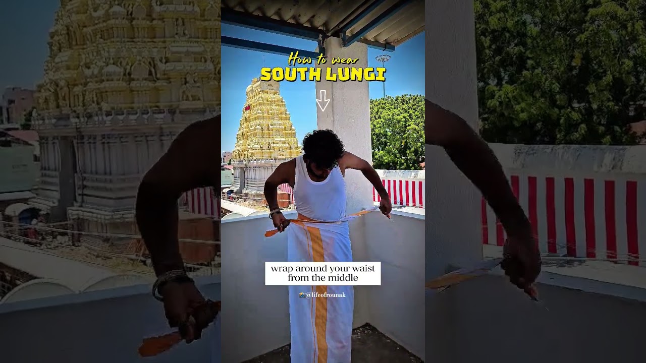 How to wear dhoti in tamil style | तमिल स्टाइल में धोती कैसे बाँधे | how wear lungi in tamil style