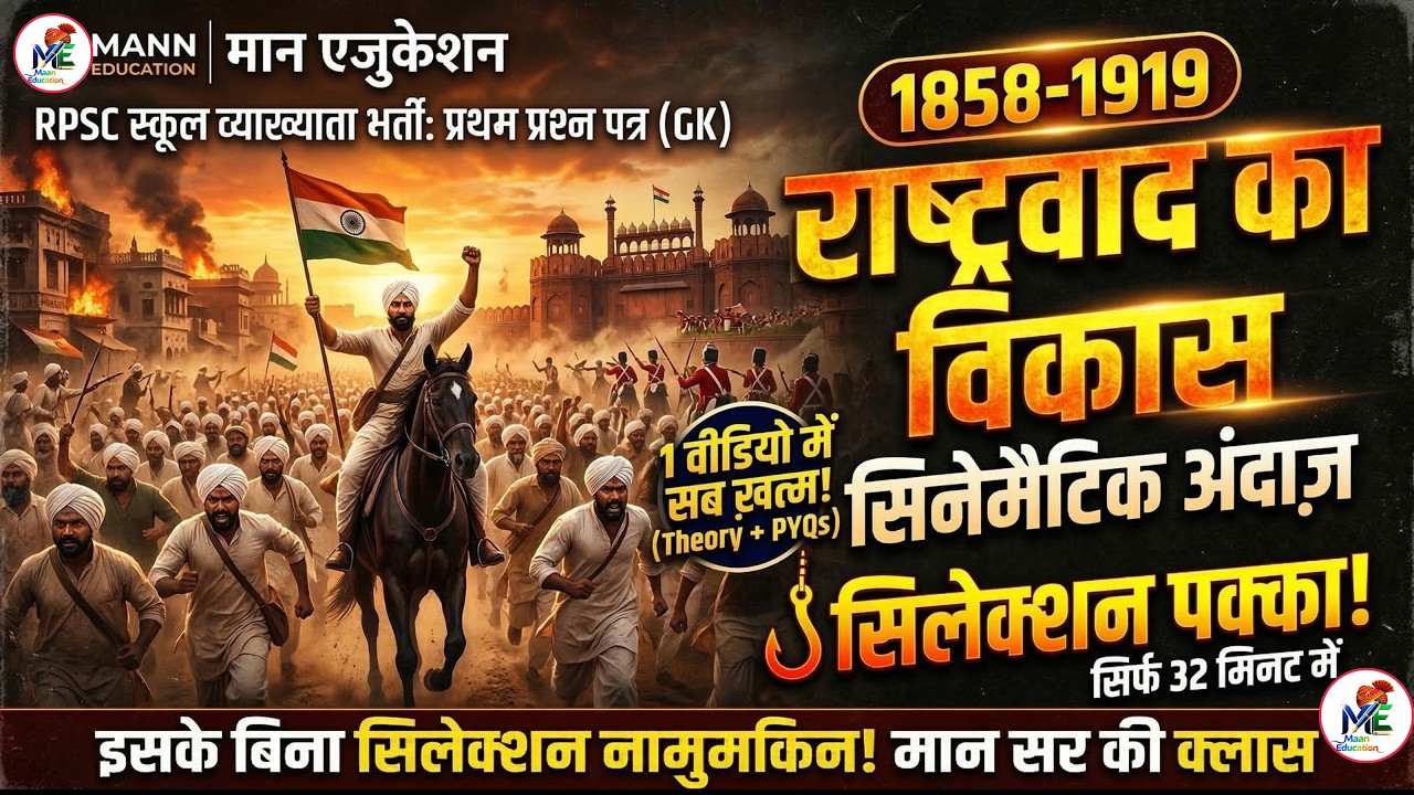🔥 राष्ट्रवाद का विकास (1858-1919) Movie Style - RPSC 1st Grade Paper 1 GK | Indian History
