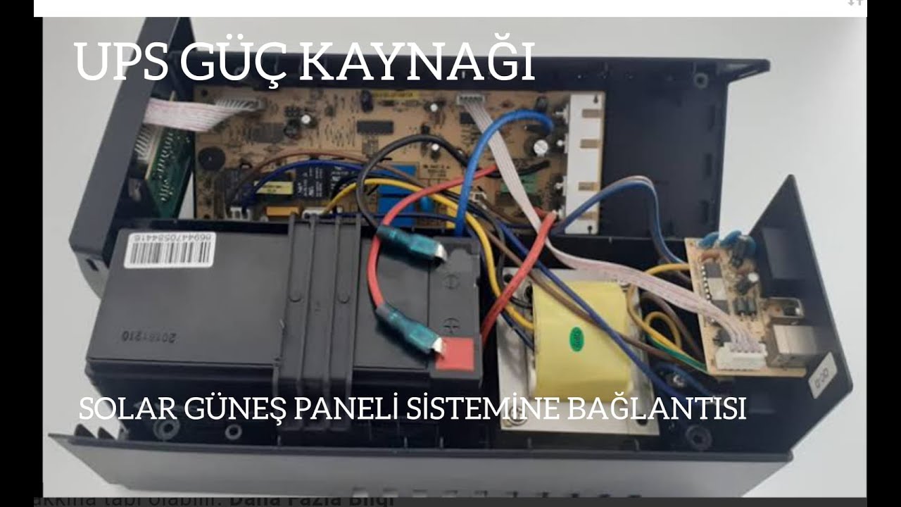 UPS GÜÇ KAYNAĞNAI SOLAR JEL AKÜ NASIL BAĞLANIR ? 1000 VA UPS MODİFİYE EDİP  İNVETÖR NASIL YAPILIR ?