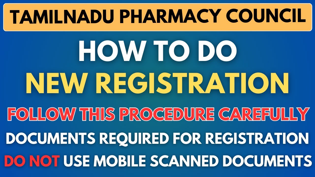 Pharmacist New Registration Procedure in Tamil