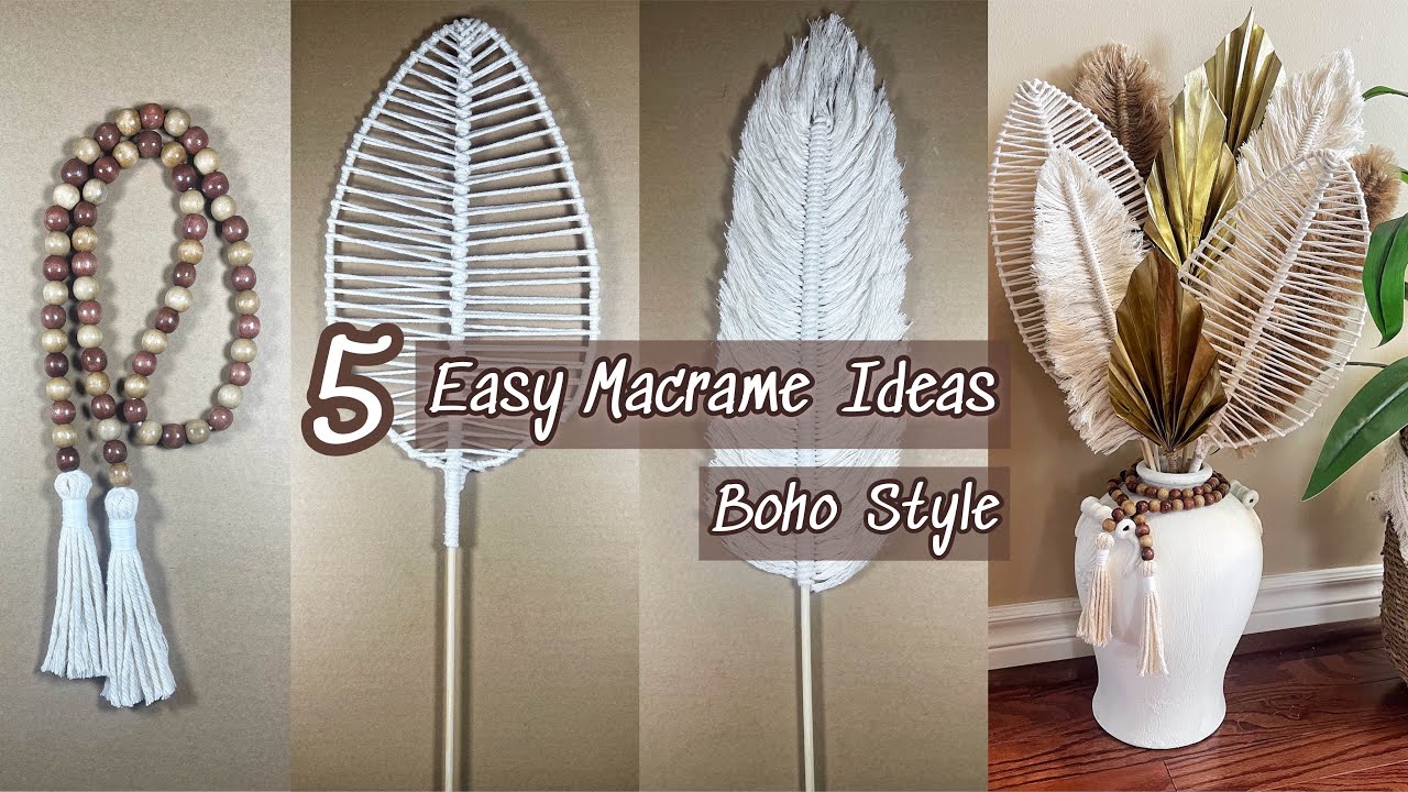 DIY Macrame Ideas/Leave/Feather/Jute/Boho Style/Home Decor