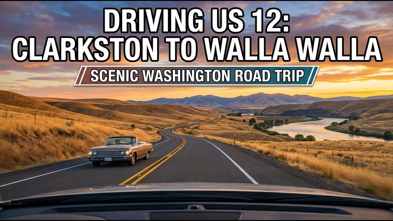 Driving on US 12 in Washington From Clarkson to Walla Walla