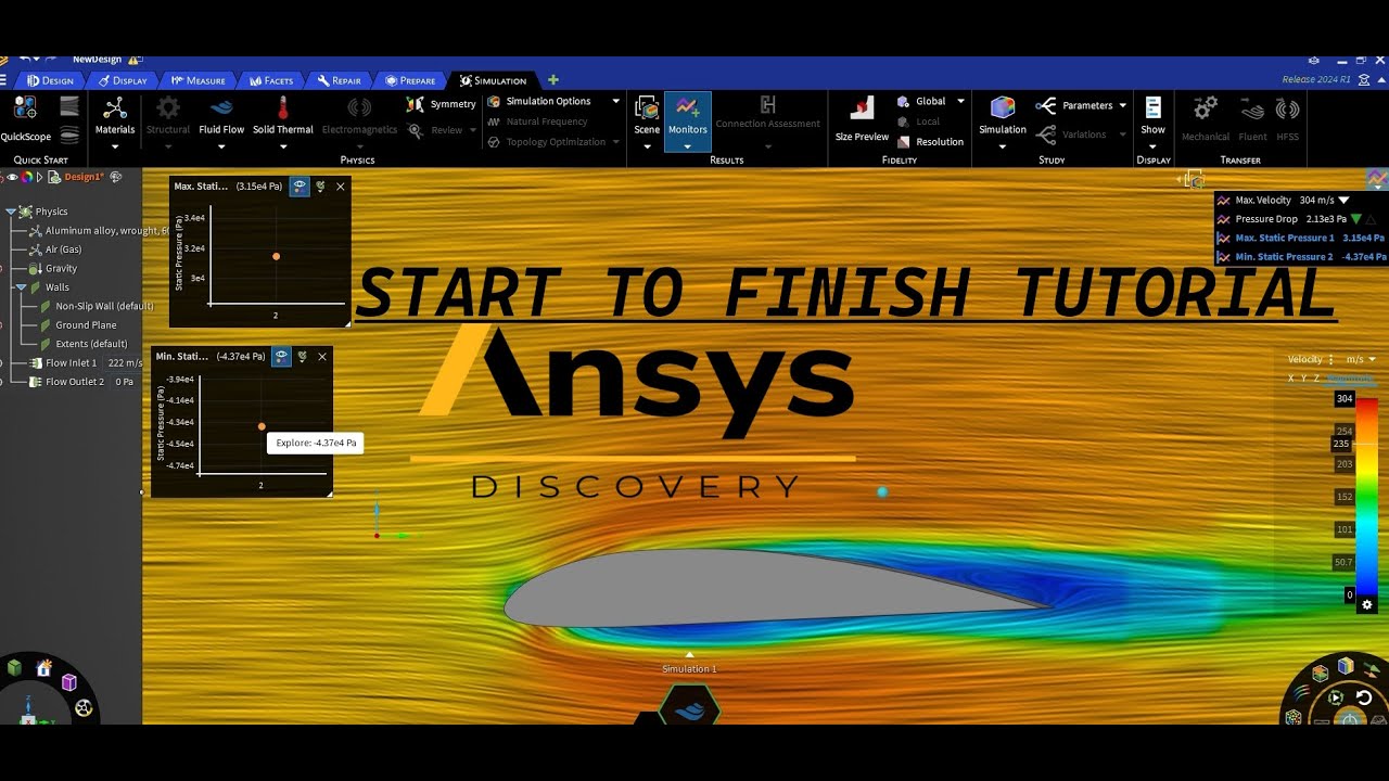 CFD — Моделирование крыла самолета в аэродинамической трубе (ANSYS Discovery) [Просто и быстро] 2024