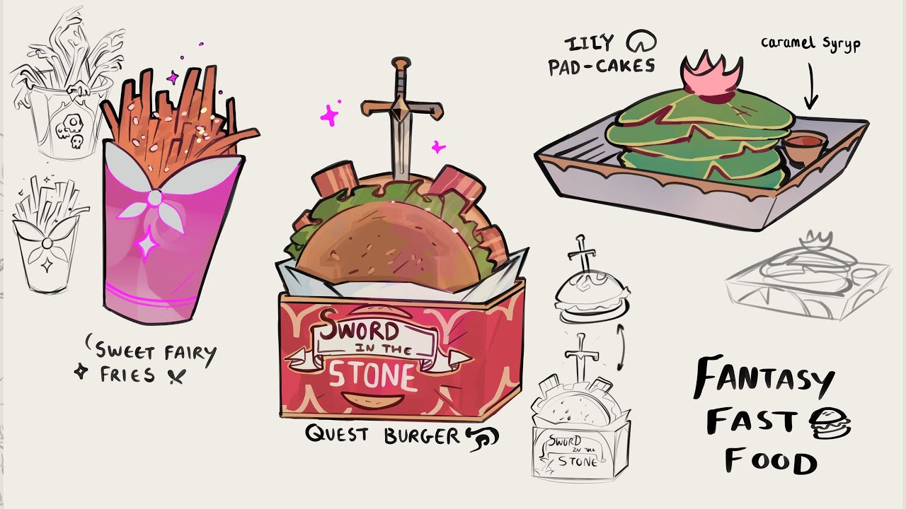 I design fantasy themed fast food 🍔✨