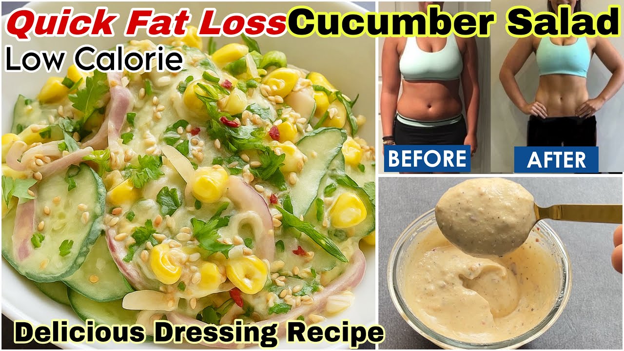 Creamy Cucumber Salad for Weight Loss | Low Calorie, High Protein Cucumber Salad for Fat Loss Recipe