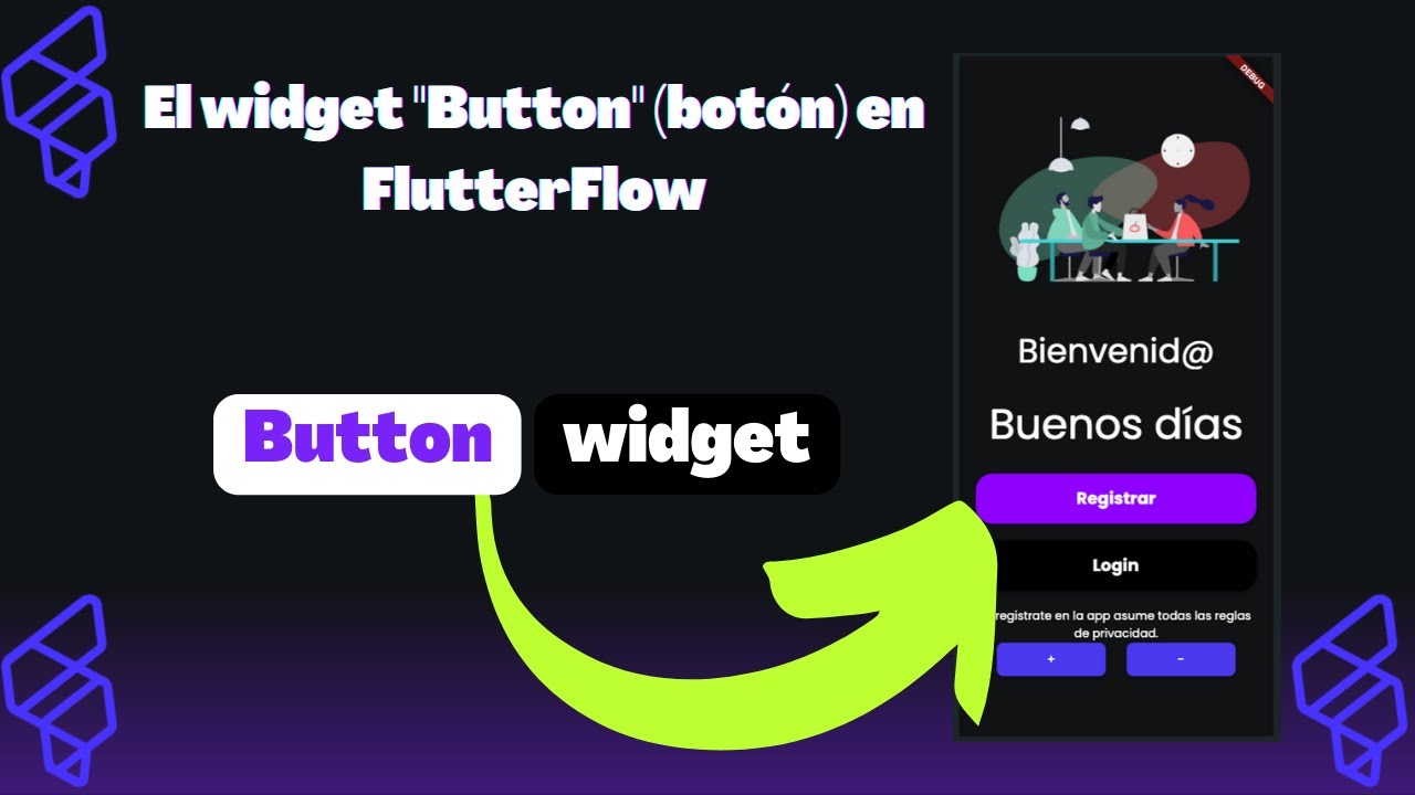 Domina los botones en FlutterFlow: Cómo crear, personalizar y agregar acciones al Button Widget.