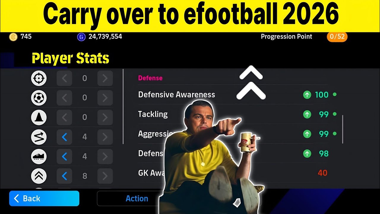 Carry over to efootball 2026 - Best BT Defender 100 Defensive Awareness CB - efootball 2025 Mobile