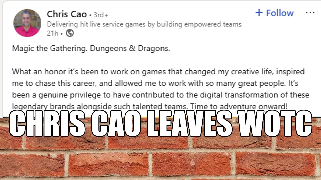 Chris Cao Leaves WotC (D&D News) | Nerd Immersion