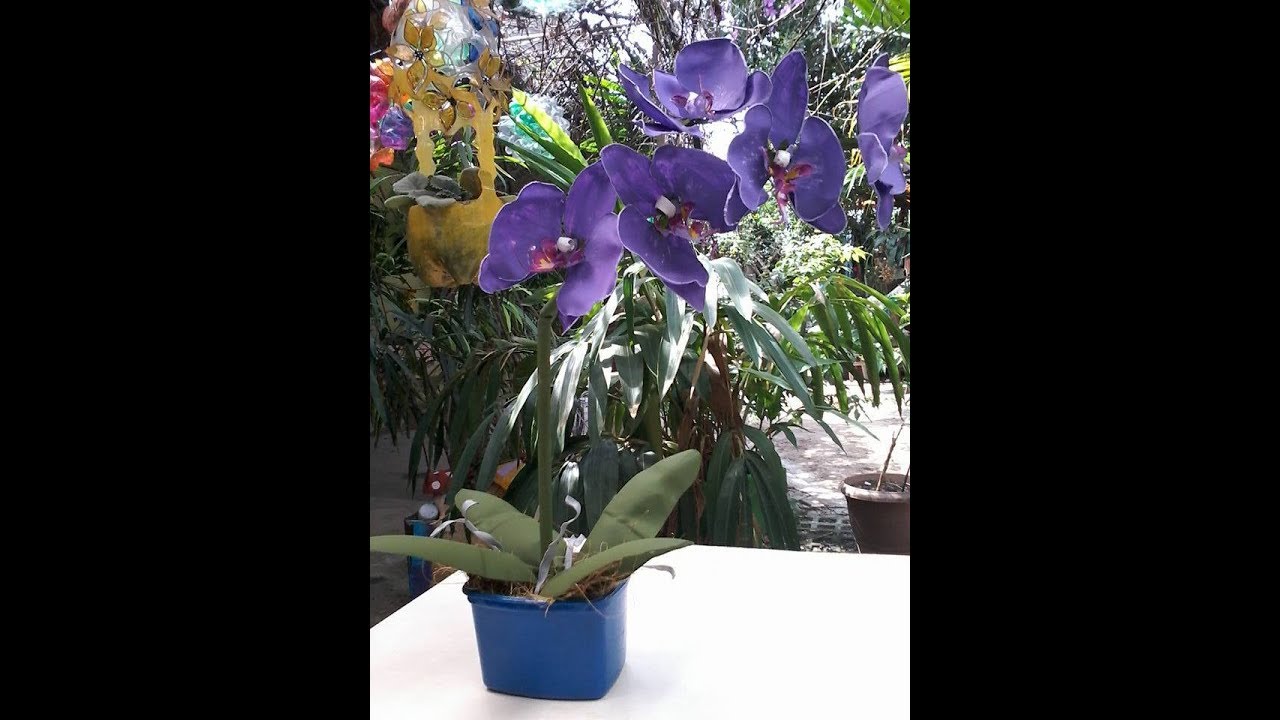 Orquídeas em PET - Montagem das flores e vaso