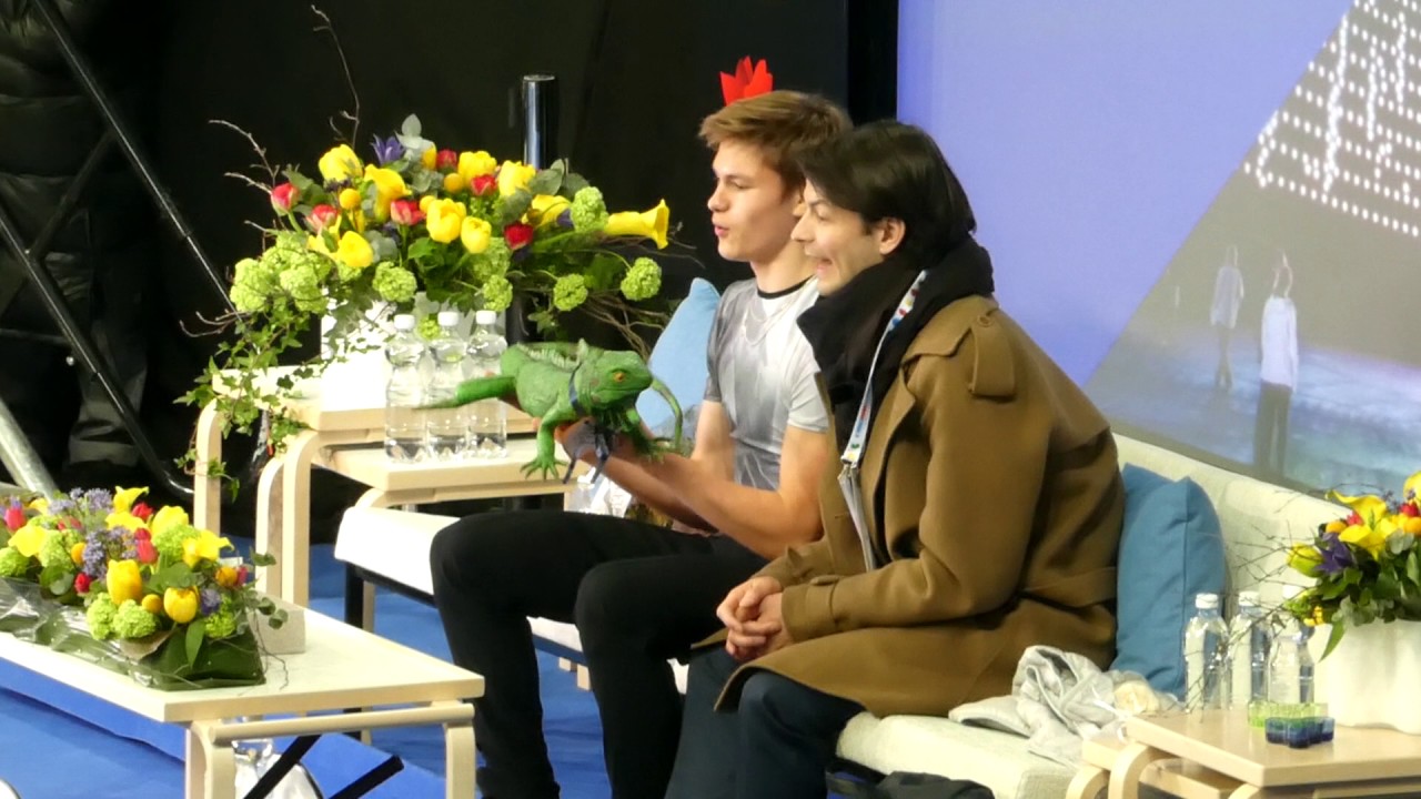 Deniss Vasiljevs & Stéphane Lambiel Kiss and Cry (SP) World Championships 2017