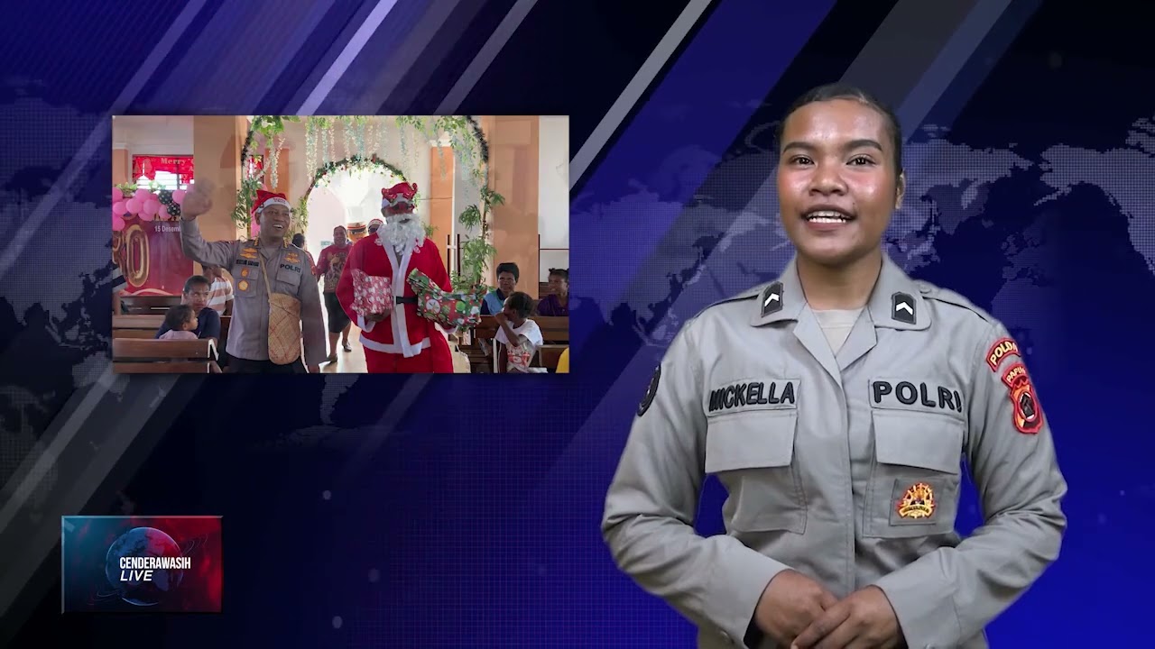 CENDERAWASIH TV - POLRES SARMI DAN BHAYANGKARI BAGIKAN SUKACITA NATAL DI SDN WAPOANIA