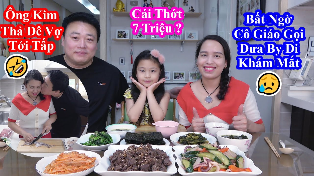 Vợ Việt Chồng Hàn Vào Bếp Nấu Bữa Cơm Gia Đình Việt Hàn || Khoe Thớt 7 Triệu Ông Kim Thả Dê Vợ