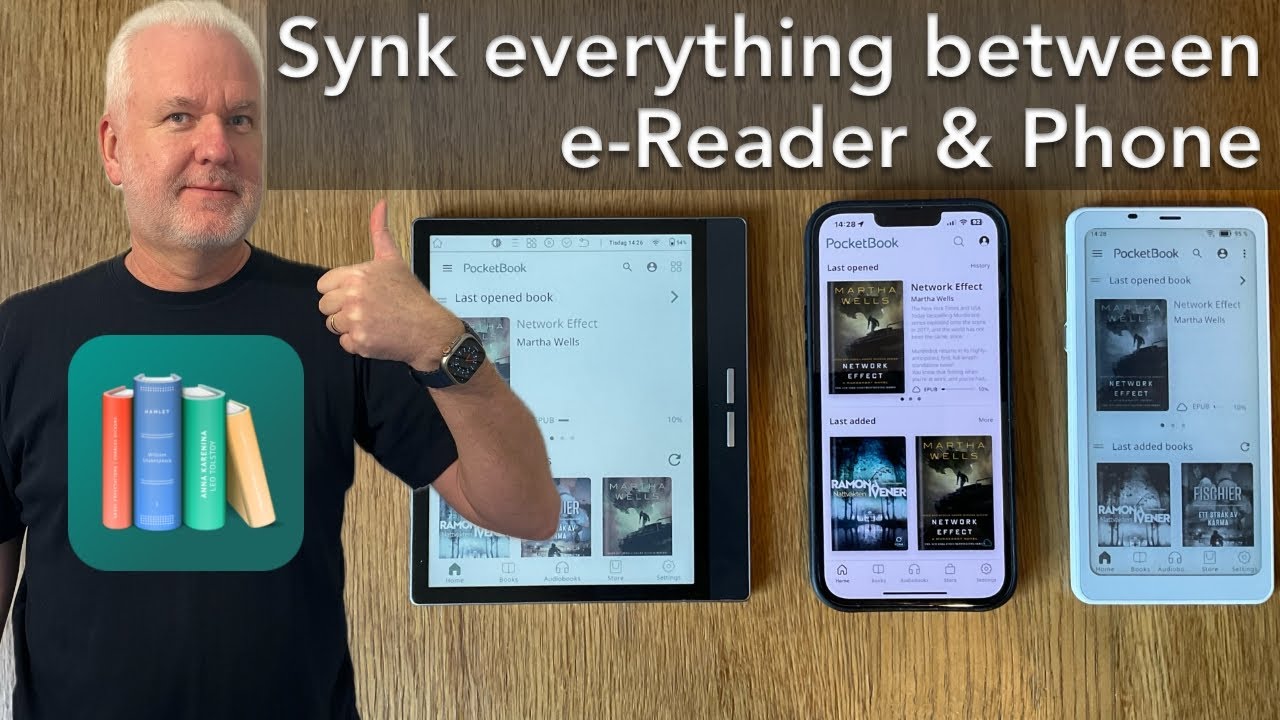 Электронная книга + iPhone или телефон на Android — синхронизировано: книги, ход чтения, закладки...