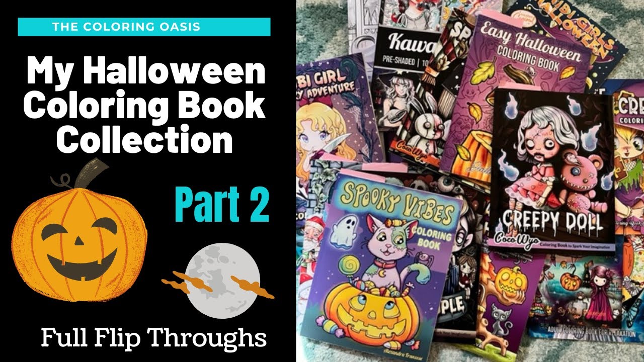 My ENTIRE Halloween Adult Coloring Collection Flip Throughs | Part 2 of 3
