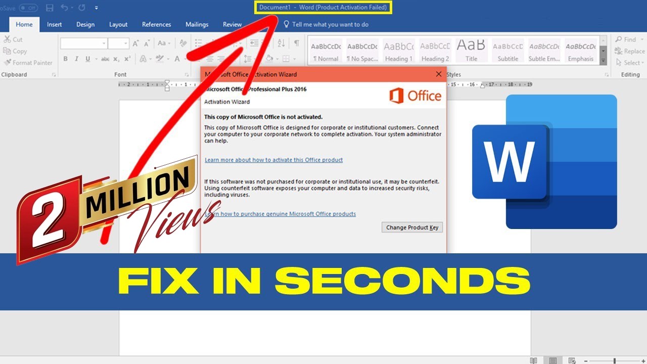 Fix Product Activation Failed in Microsoft Word | How To Solve MS Word Product Activation Failed
