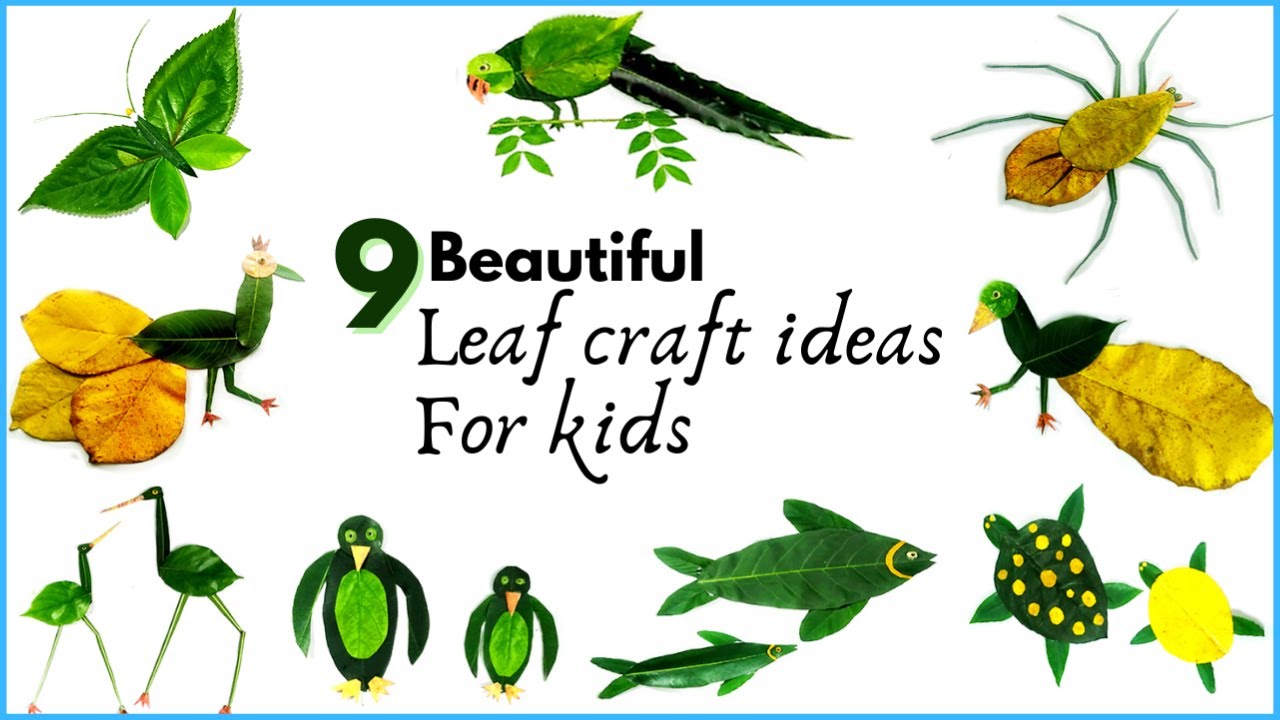 9 Beautiful leaf craft ideas  - Leaf Art | leaf craft ( leaves craft ) | leaf craft