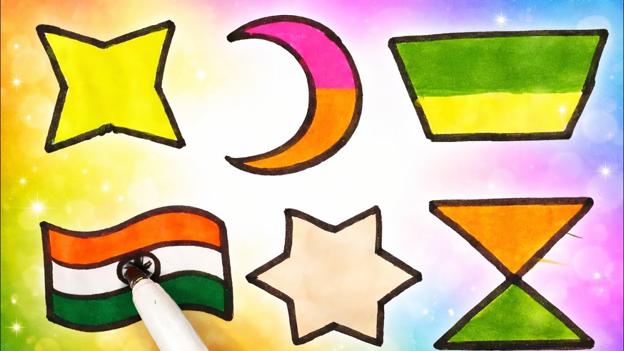 Learn Shapes and Colors for Kids | Easy Drawing and Coloring Shapes for Children