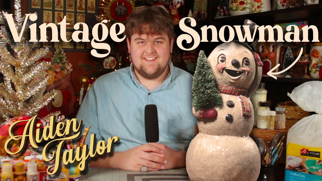 Sculpting A Vintage SNOWMAN!! | 2024 Christmas Special ⛄ [Let's Make Folk Art]