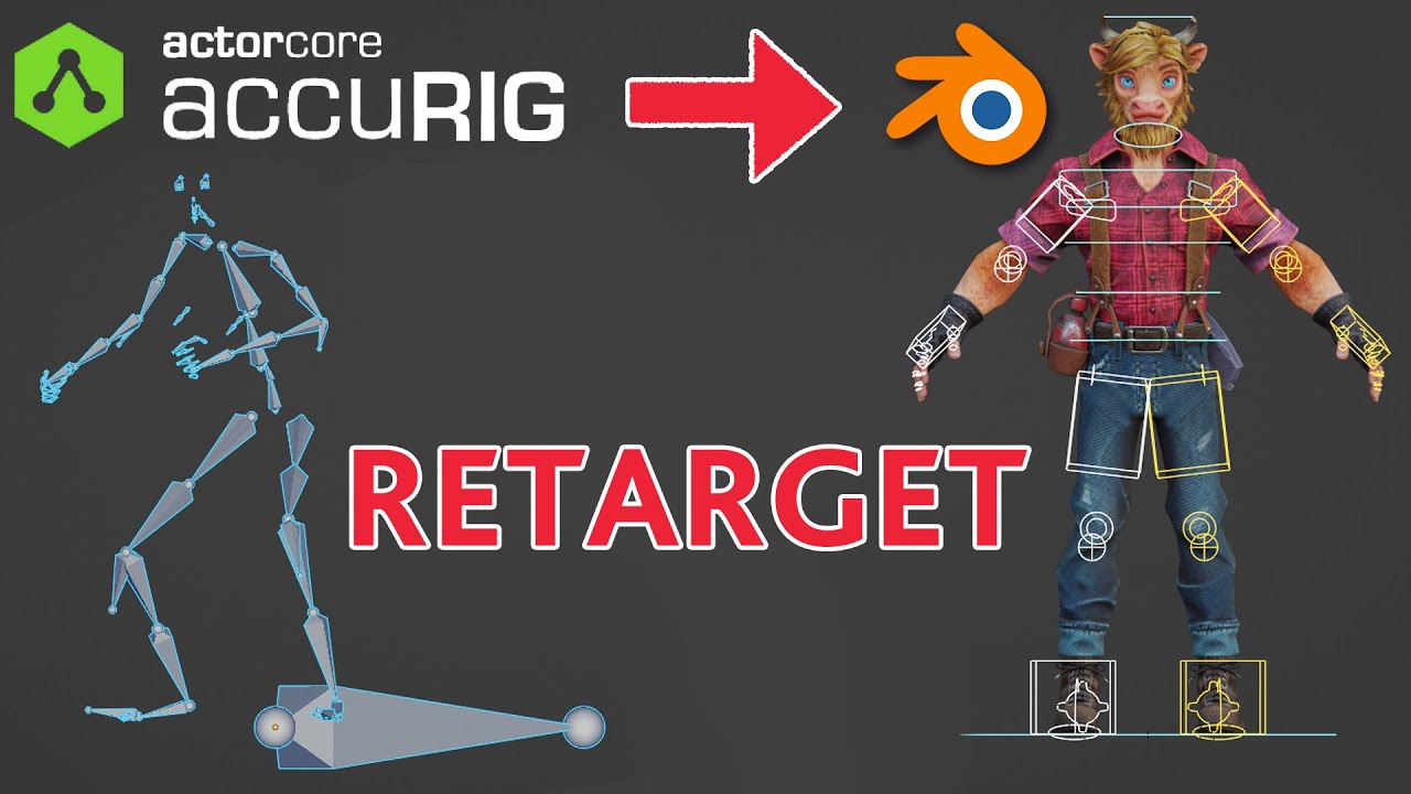 ActorCore AccuRig Mocap Animation retarget to Auto Rig Pro in Blender.