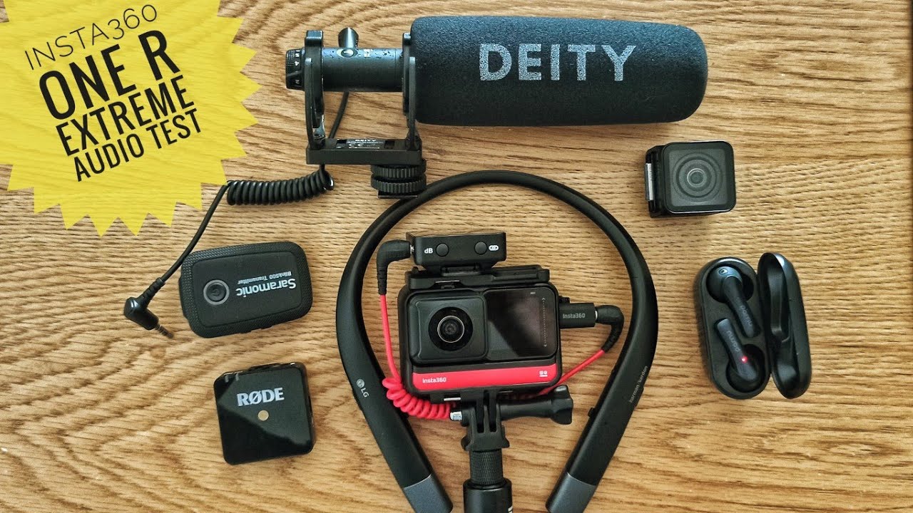 Insta 360 one r extreme audio testing with shotgun mic rode wireless go and Bluetooth