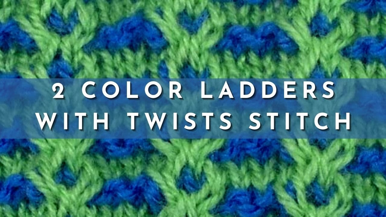 How to Knit the 2 Color Ladders with Twists Stitch | Knitting Stitch Pattern | English Style