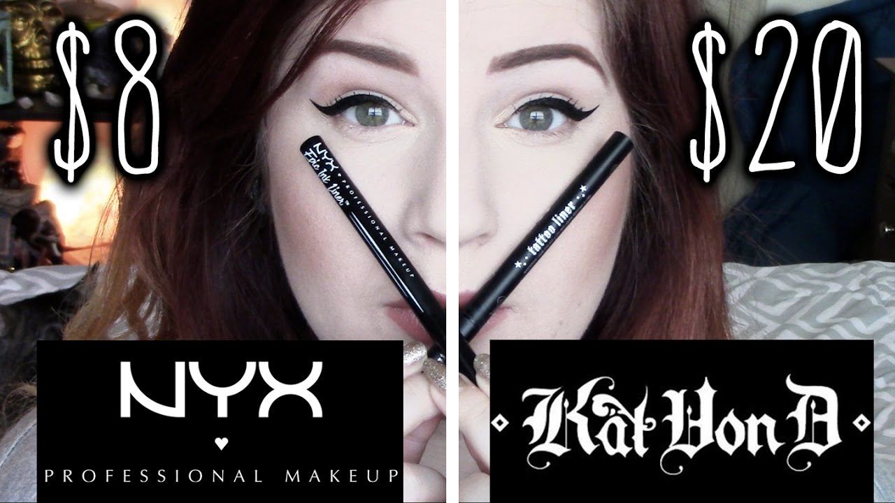 NYX EPIC INK LINER VS KAT VON D TATTOO LINER LASTING IMPRESSION REVIEW