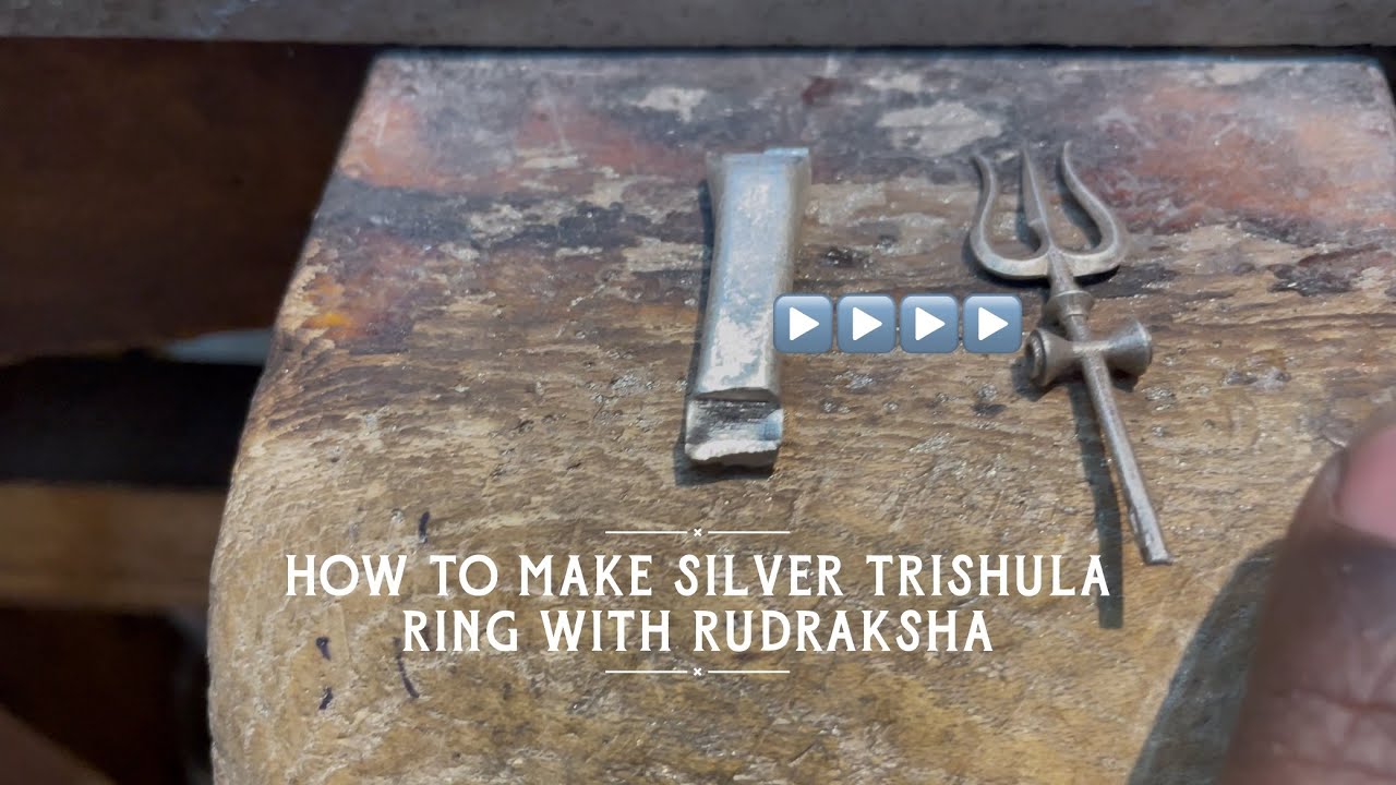 how to make Silver trishula Ring with Rudraksha people never see this is first part ￼