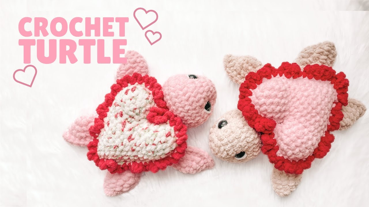 LOW SEW Crochet Heart Shaped Turtle Tutorial | Valentine's Day Pattern