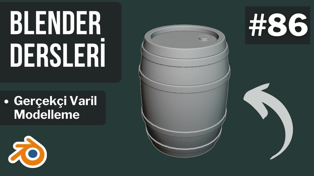 Blender Dersleri - Gerçekçi Varil Modelleme - 100 Derste Blender 3D #86
